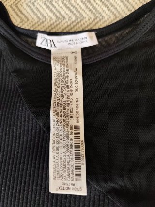 Vestito Zara Nero con Spalla Trasparente