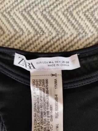 Vestito Zara Nero con Spalla Trasparente