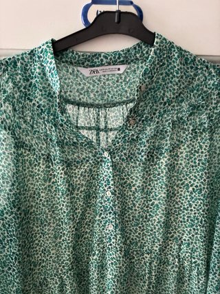 Vestito Zara con stampa floreale verde Taglia XS