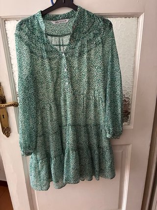 Vestito Zara con stampa floreale verde Taglia XS