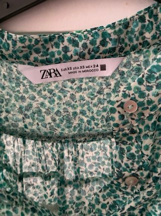 Vestito Zara con stampa floreale verde Taglia XS