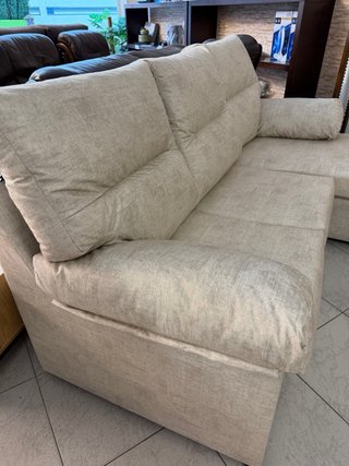 Sofá chaise longue reversible beige