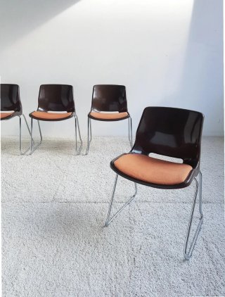4 Sillas apilables Svante Schöblom. Vintage 70s.