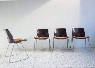 4 Sillas apilables Svante Schöblom. Vintage 70s.