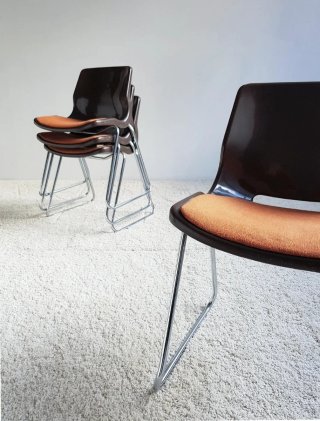 4 Sillas apilables Svante Schöblom. Vintage 70s.