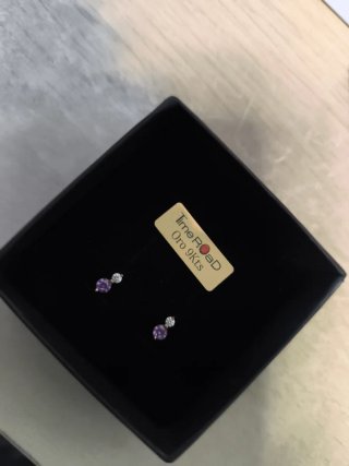 Pendientes Time Road Morado y Plateado