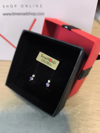 Pendientes Time Road Morado y Plateado