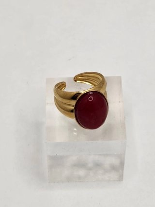 Anillo Acero Quirúrgico Chapado Oro Rojo