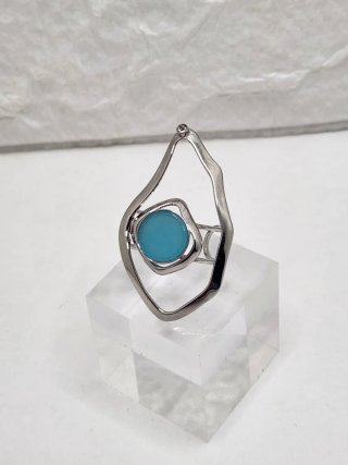 Anillo Acero Quirúrgico Turquesa Ajustable