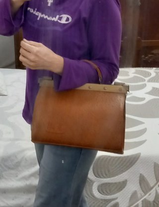 Bolso Maletín Doctor Dustin Vintage Piel Marrón