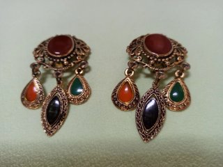 Pendientes bisutería vintage con piedras