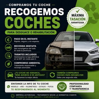 Recogemos coches para desguace y rehabilitación