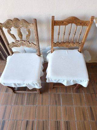 Juego de 2 Sillas Antiguas de Madera