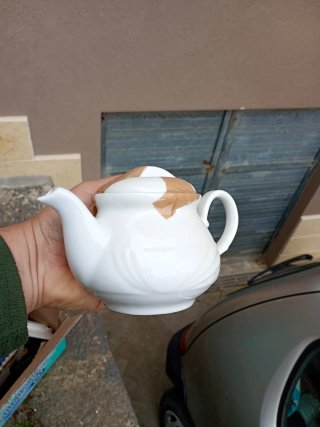 Caraffa per tè/latte in porcellana bianca