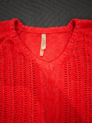 Jersey manga francesa coral fosforito Bershka