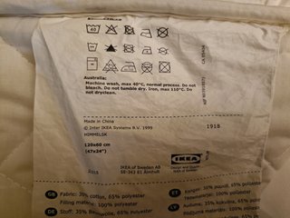 Protector para cuna, blanco, acolchado (Ikea)
