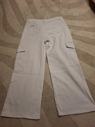 Pantalón cargo blanco mujer talla 44 elastico