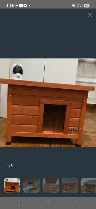 Caseta para perro/gato de madera