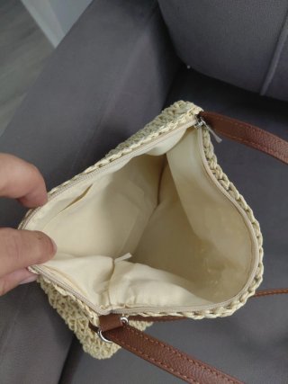 Bolso de playa tejido beige