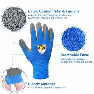 Guantes Jardinería Niños Látex/Poliéster