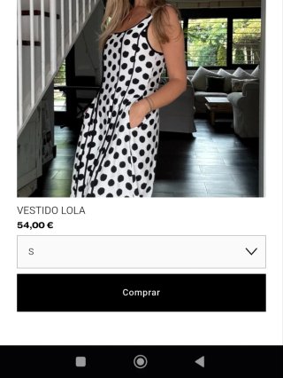 Vestido largo lunares beige y negro