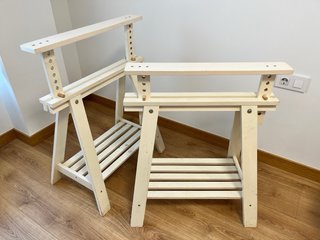 Pareja de caballetes IKEA regulables madera blanca