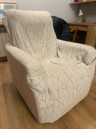 Sillón reclinable beige y negro