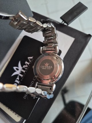 Orologio donna Optima Swiss nero con cristalli