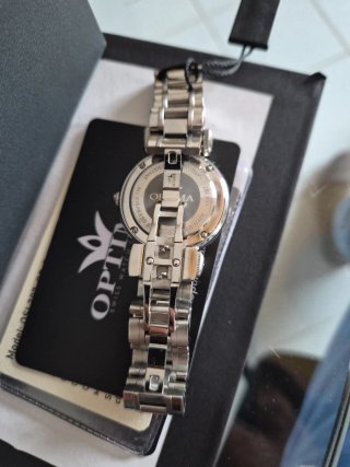 Orologio donna Optima Swiss nero con cristalli