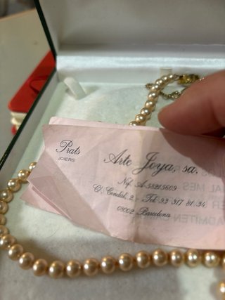 Gargantilla Perlas Naturales  cierre de Oro 18 k