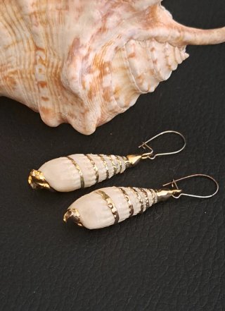 Pendientes Vintage Caracol Mar Dorados