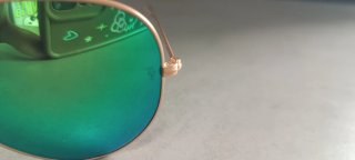 Gafas de sol Ray-Ban Aviator doradas y verdes