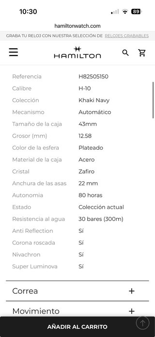 Reloj Hamilton Khaki Navy Scuba Automático