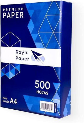 RAYLU PAPER - Folios A4 80gr 500 Hojas de Papel Premium Multiusos para Impresoras Láser, Inkjet y Fotocopiadoras, para Oficina y