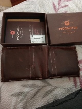 Cartera Moonster Piel Marrón Original Caja