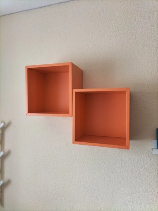 Estantería Cubos Naranja Madera