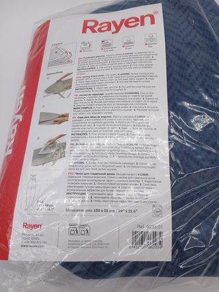 Rayen | Funda Tabla de Planchar Universal | Funda de Planchar Elástica | 4 capas: Espuma, Muletón, tejido 100% Algodón, Calidad
