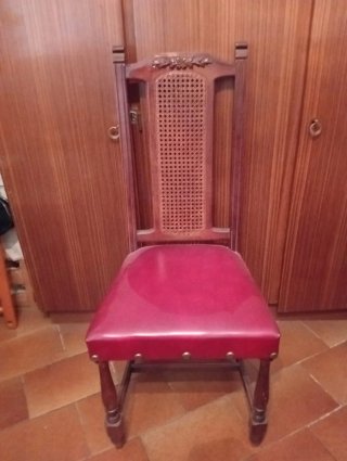 6 Sillas vintage granate como nuevas 60eu x silla