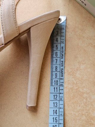 Scarpe Décolleté Beige Tacco Alto Strass