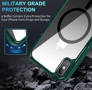 Funda iPhone Transparente con Marco Verde XS MAX