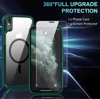 Funda iPhone Transparente con Marco Verde XS MAX