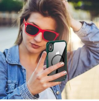 Funda iPhone Transparente con Marco Verde XS MAX