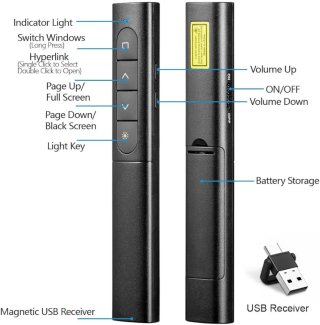 Control Presentaciones USB/Tipo-C 2 en 1