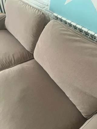 Sofá de terciopelo rosa Ikea Stocksund
