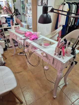 Mesa Manicura Doble Blanca