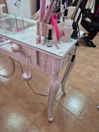 Mesa Manicura Doble Blanca