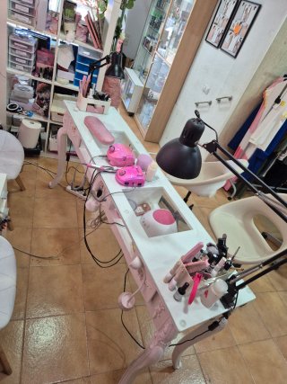 Mesa Manicura Doble Blanca
