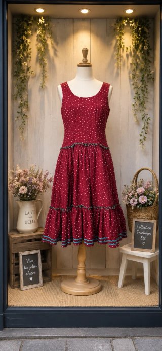 Trajes de flamenca verdes con lunares blancos