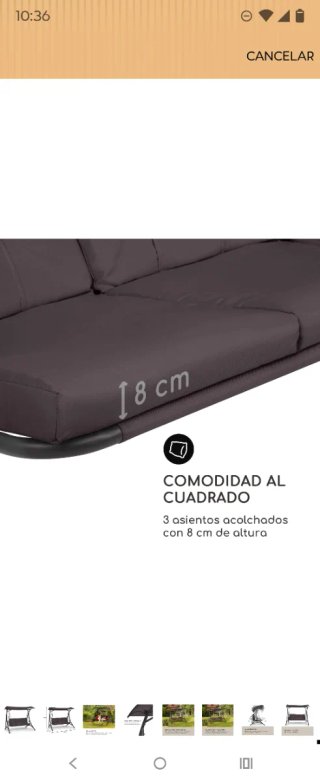 Columpio Exterior 3 Plazas + Colchón extra