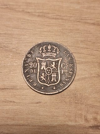 20 Centavos Isabel II 1868 Manila